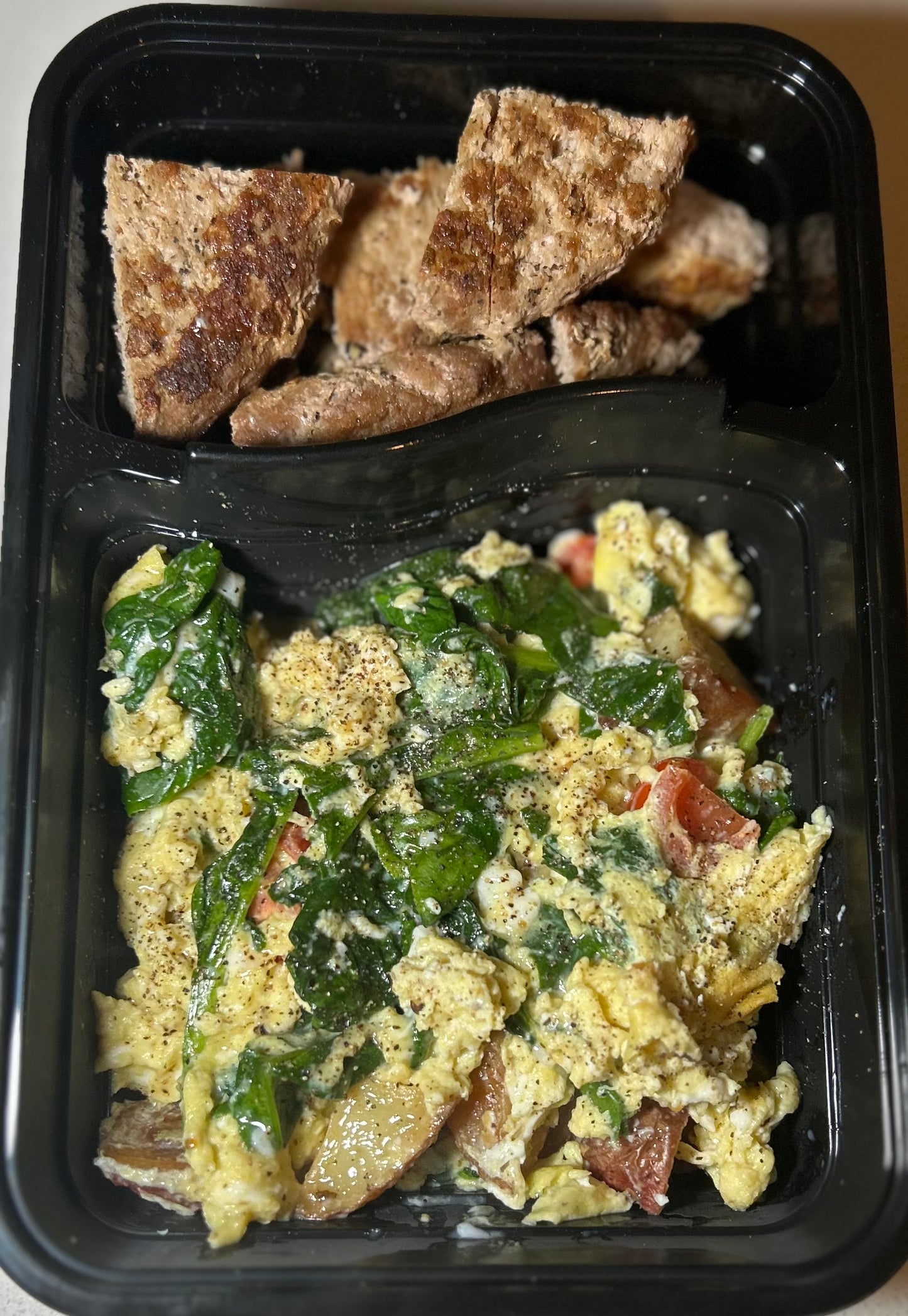 Egg Scramble w/ spinach