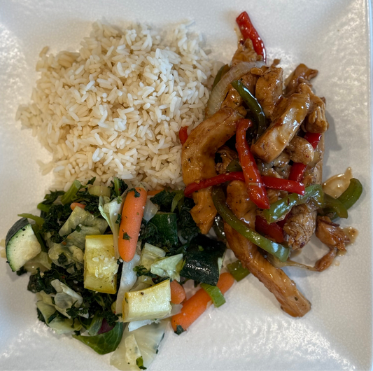 Teriyaki chicken with Taste Of Class blend