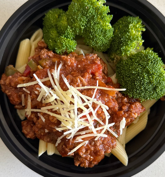 Ground steak penne pasta